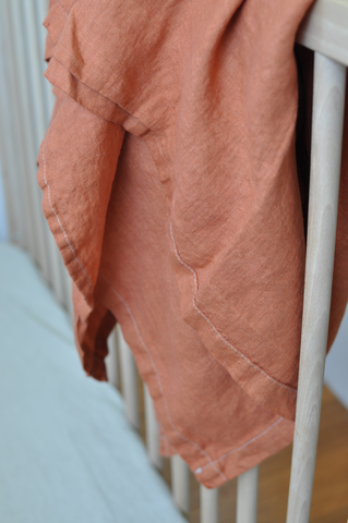 burnt orange linen swaddle